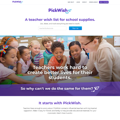 Mypickwish  Landing Page Design