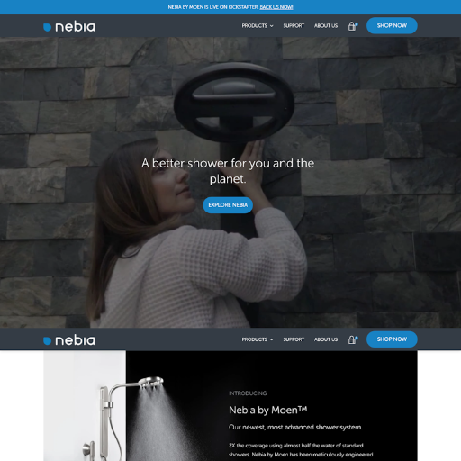 Nebia  Landing Page Design