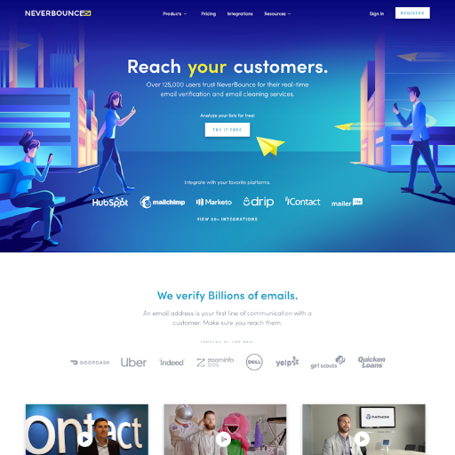 Neverbounce  Landing Page Design