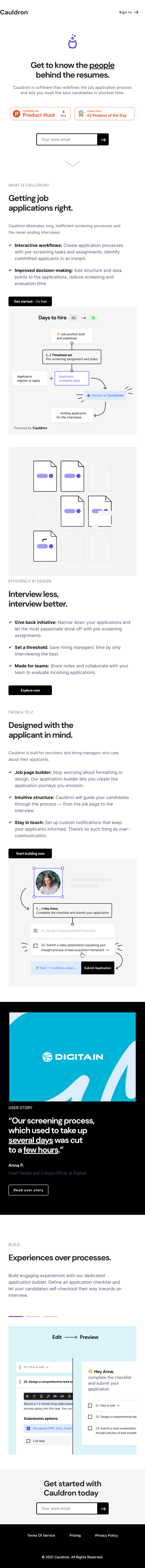 New.cauldron  Landing Page Design