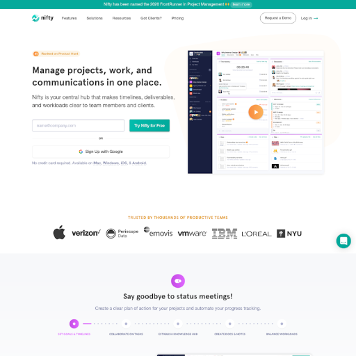 Niftypm  Landing Page Design