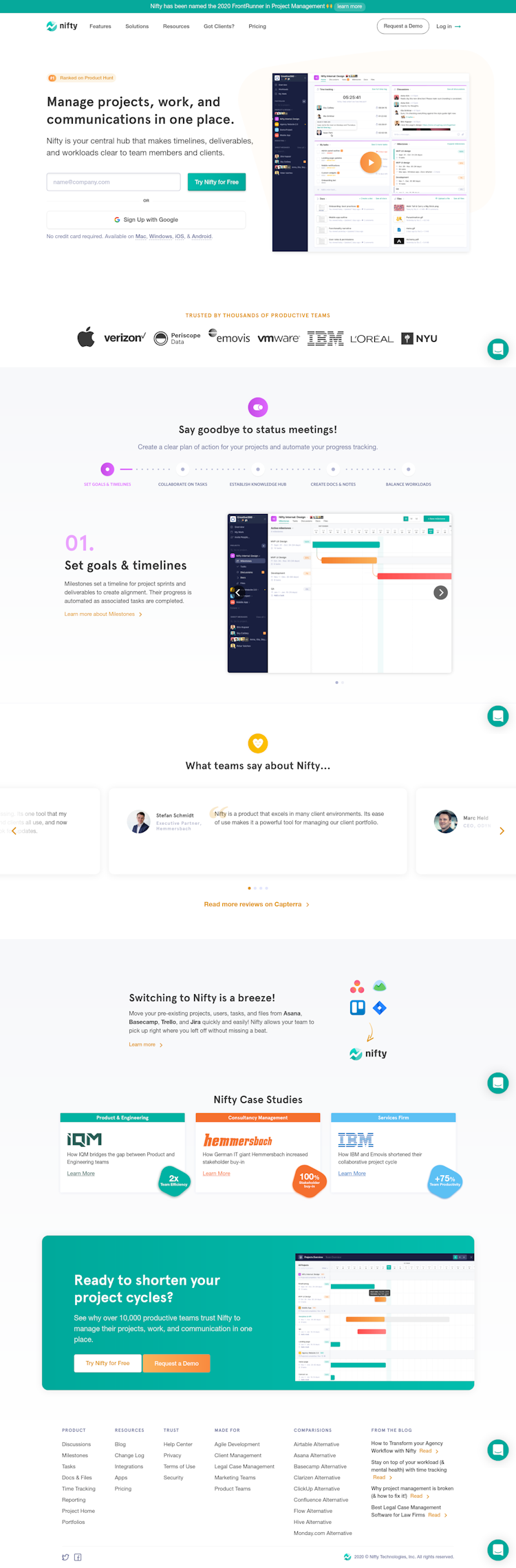 Niftypm  Landing Page Design