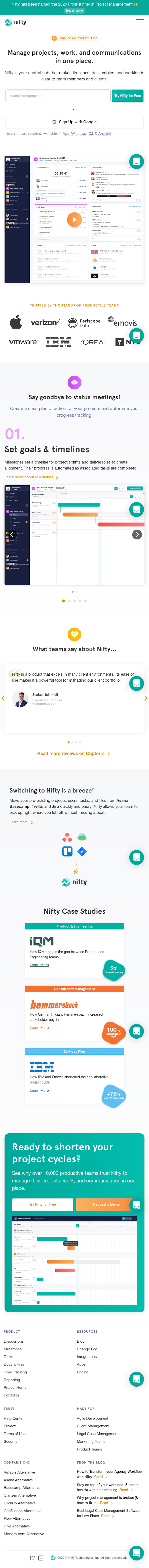 Niftypm  Landing Page Design