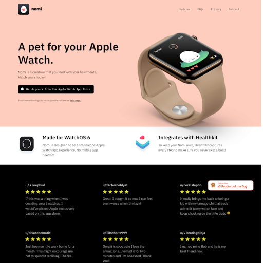 Nomi  Landing Page Design