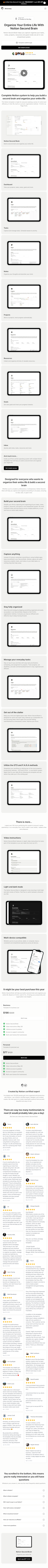 Notion Second Brain  Landing Page Design