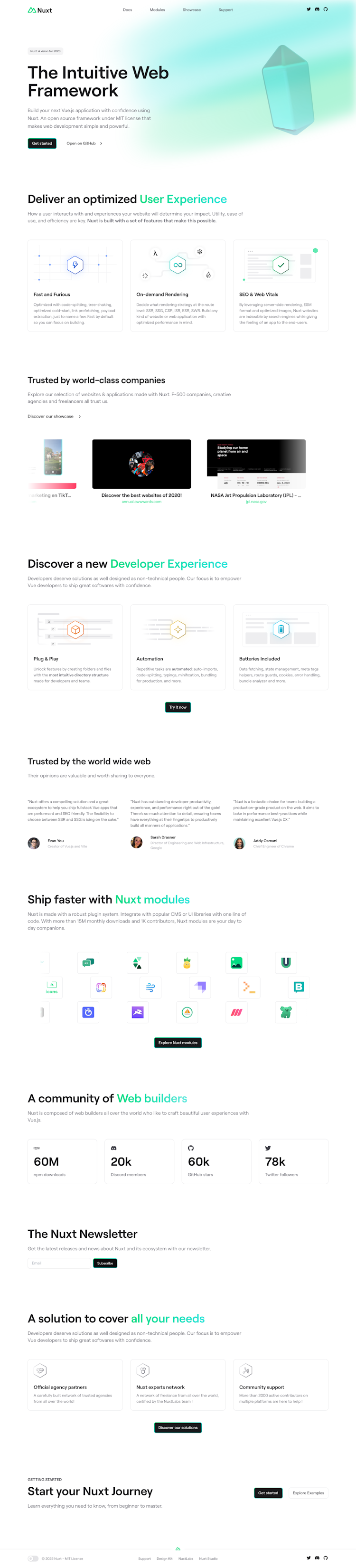 Nuxt  Landing Page Design