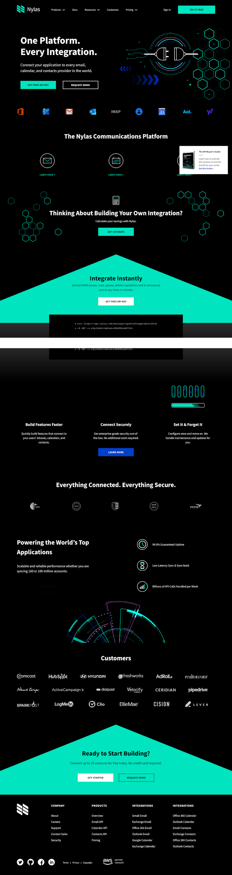 Nylas  Landing Page Design