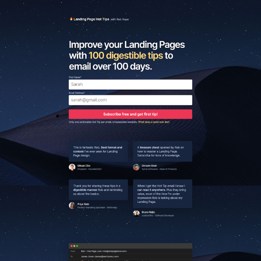 Onepagelove  Landing Page Design