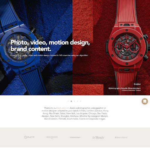 Ooshot  Landing Page Design