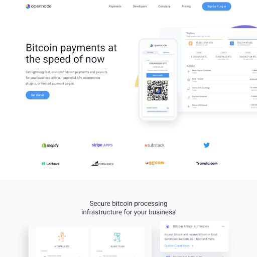 OpenNode  Landing Page Design