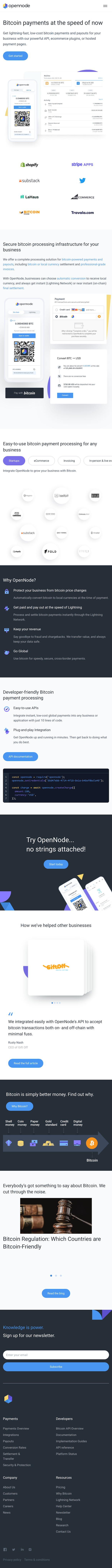 OpenNode  Landing Page Design