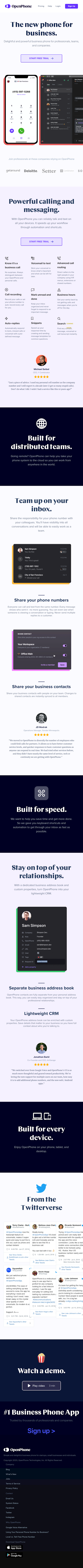 OpenPhone  Landing Page Design