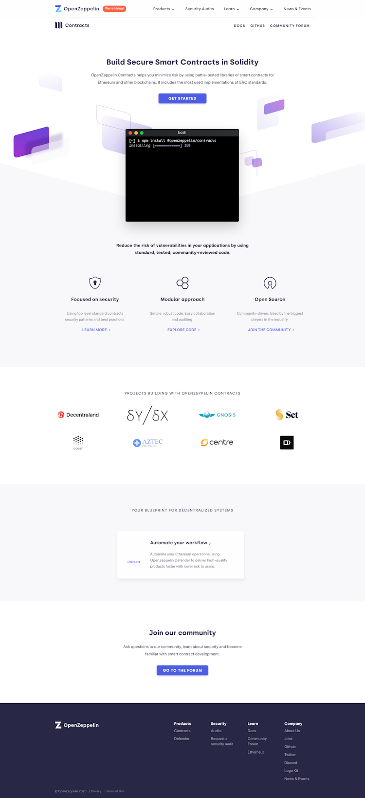 Openzeppelin  Landing Page Design