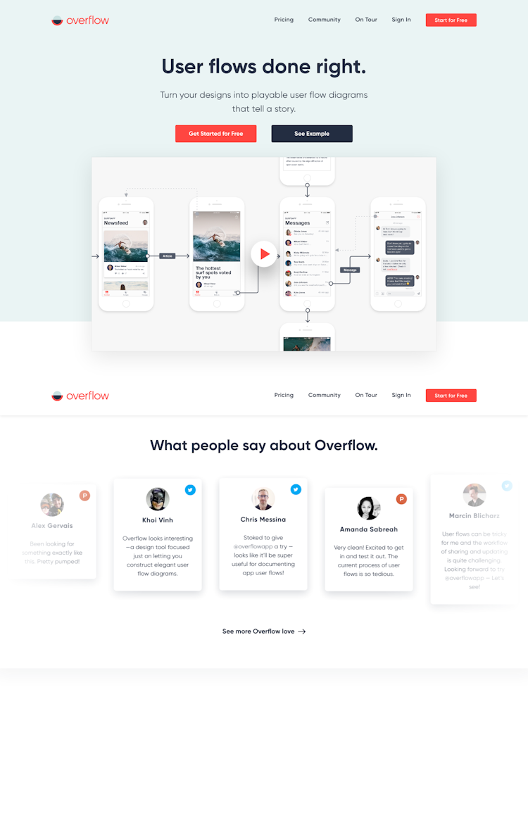 Overflow  Landing Page Design