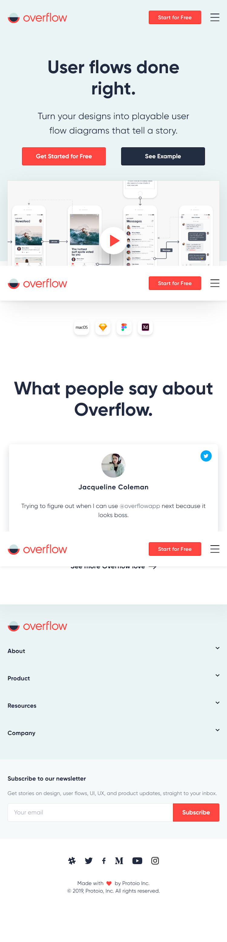 Overflow  Landing Page Design