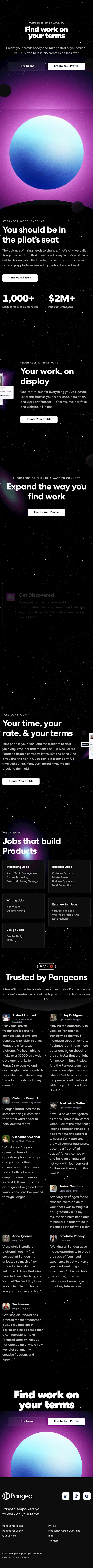 Pangea  Landing Page Design