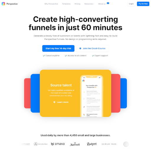 Perspective Funnels  Landing Page Design