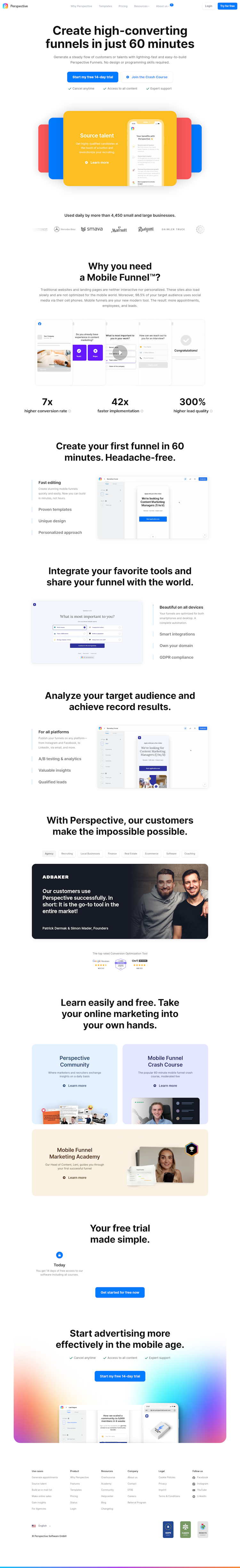 Perspective Funnels  Landing Page Design