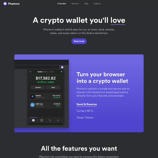 Phantom  Landing Page Design