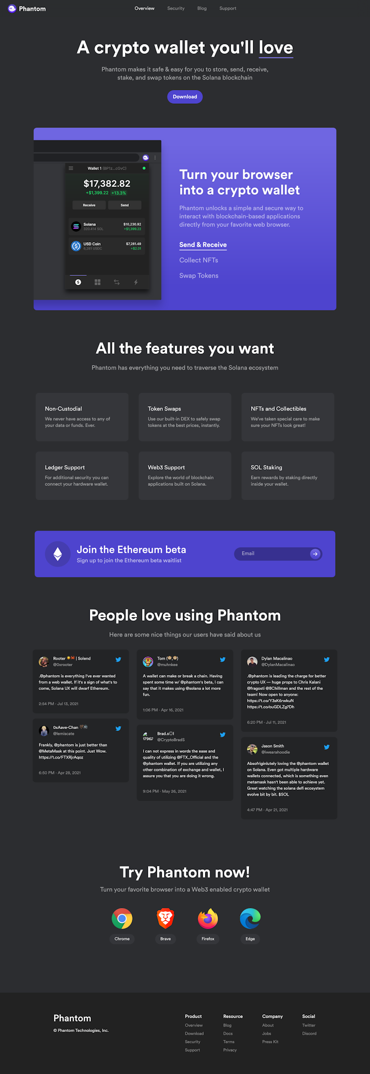 Phantom  Landing Page Design