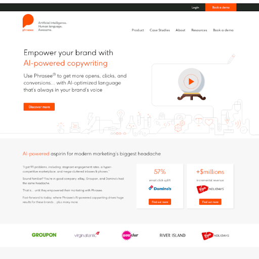 Phrasee  Landing Page Design