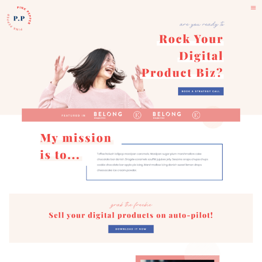 Pink Pepper  Landing Page Design