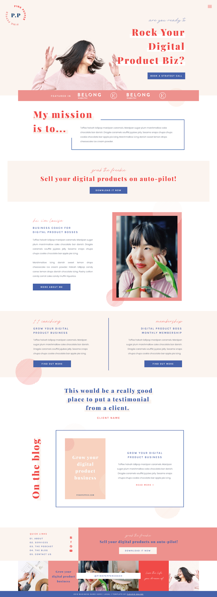 Pink Pepper  Landing Page Design