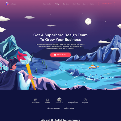 Pixeltrue  Landing Page Design