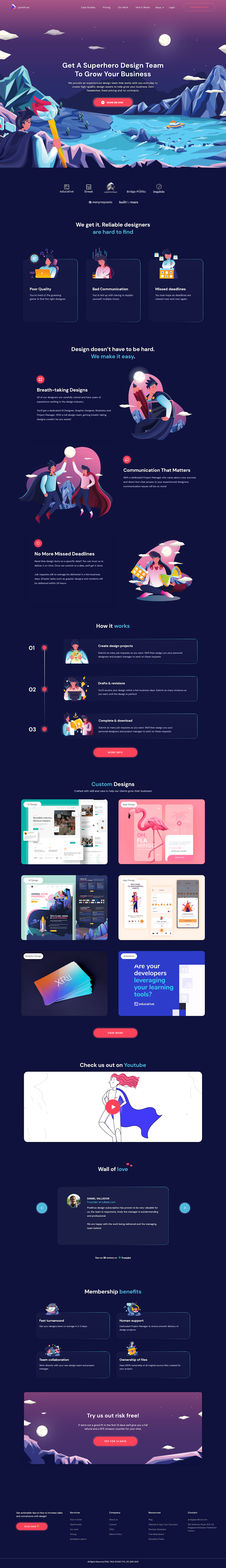 Pixeltrue  Landing Page Design