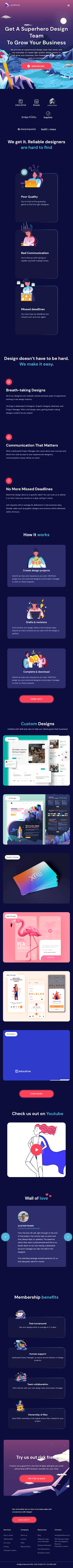 Pixeltrue  Landing Page Design