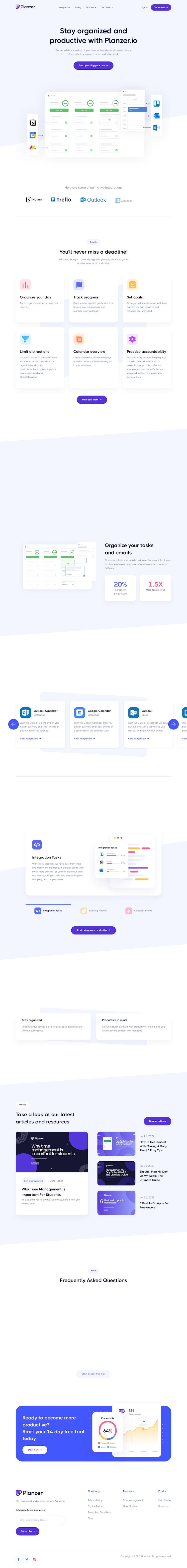 Planzer  Landing Page Design