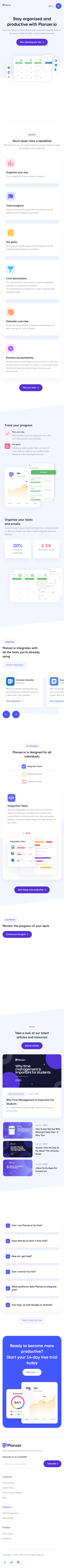 Planzer  Landing Page Design