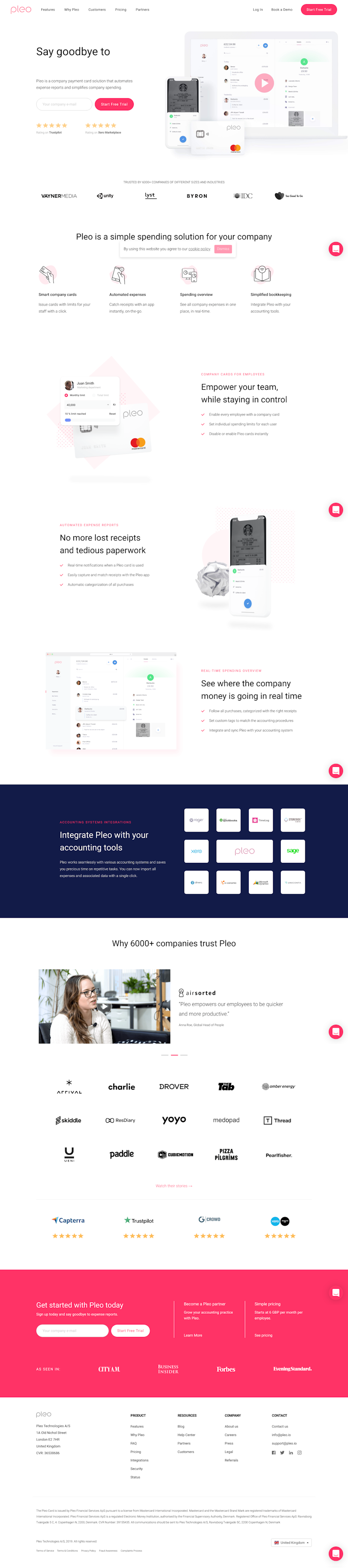 Pleo  Landing Page Design