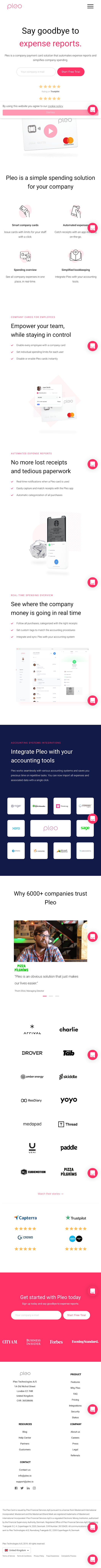 Pleo  Landing Page Design