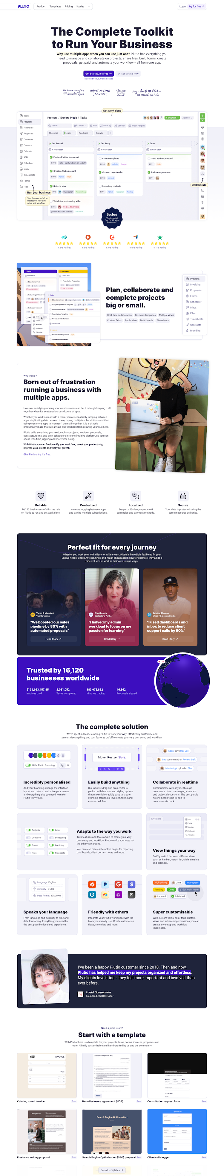 Plutio  Landing Page Design