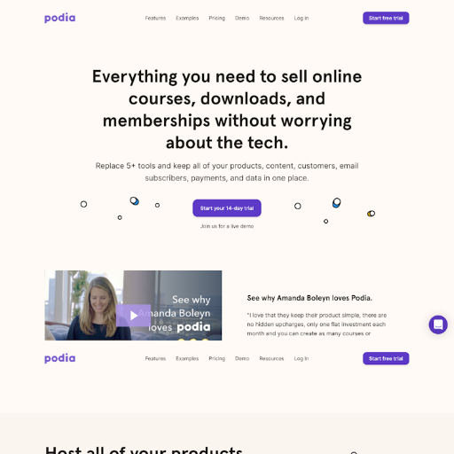 Podia  Landing Page Design