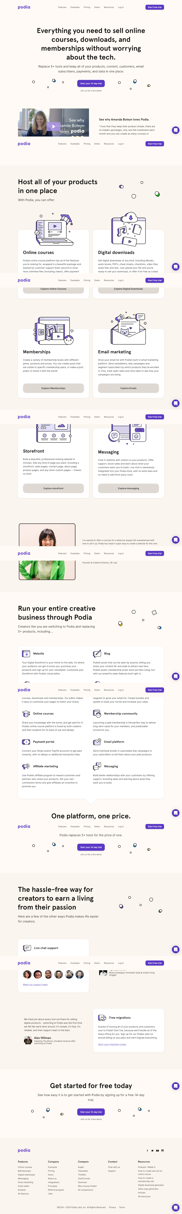 Podia  Landing Page Design