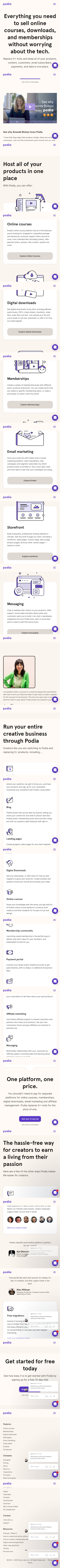 Podia  Landing Page Design