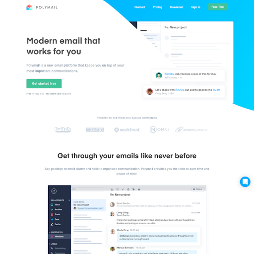 Polymail  Landing Page Design