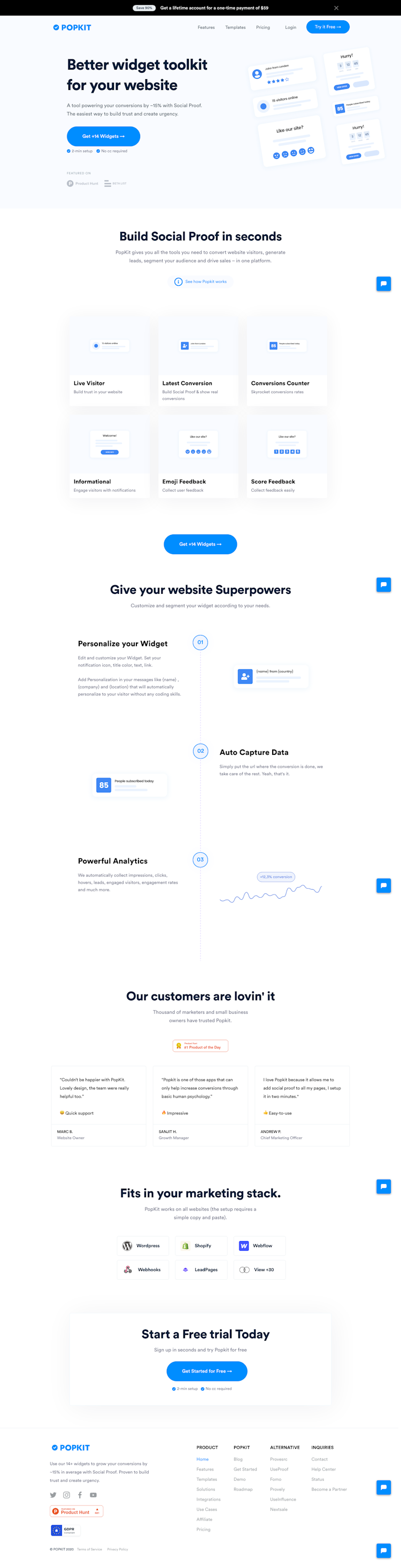 Popkit  Landing Page Design