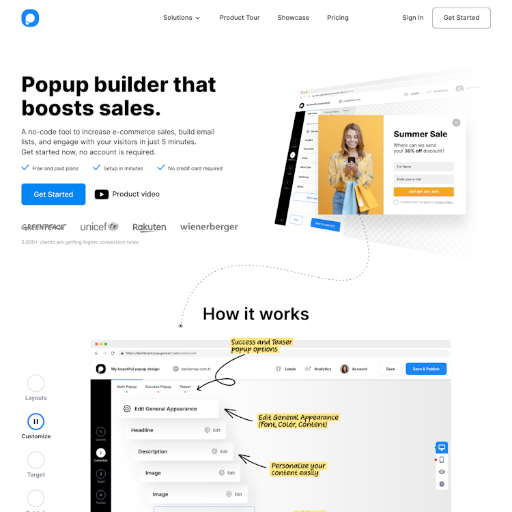 Popupsmart  Landing Page Design