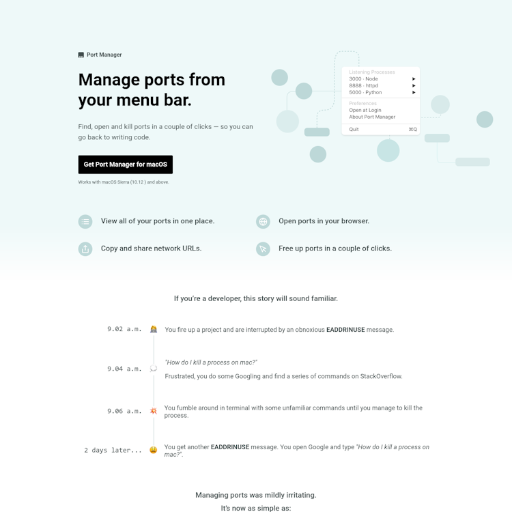 Portmanager  Landing Page Design