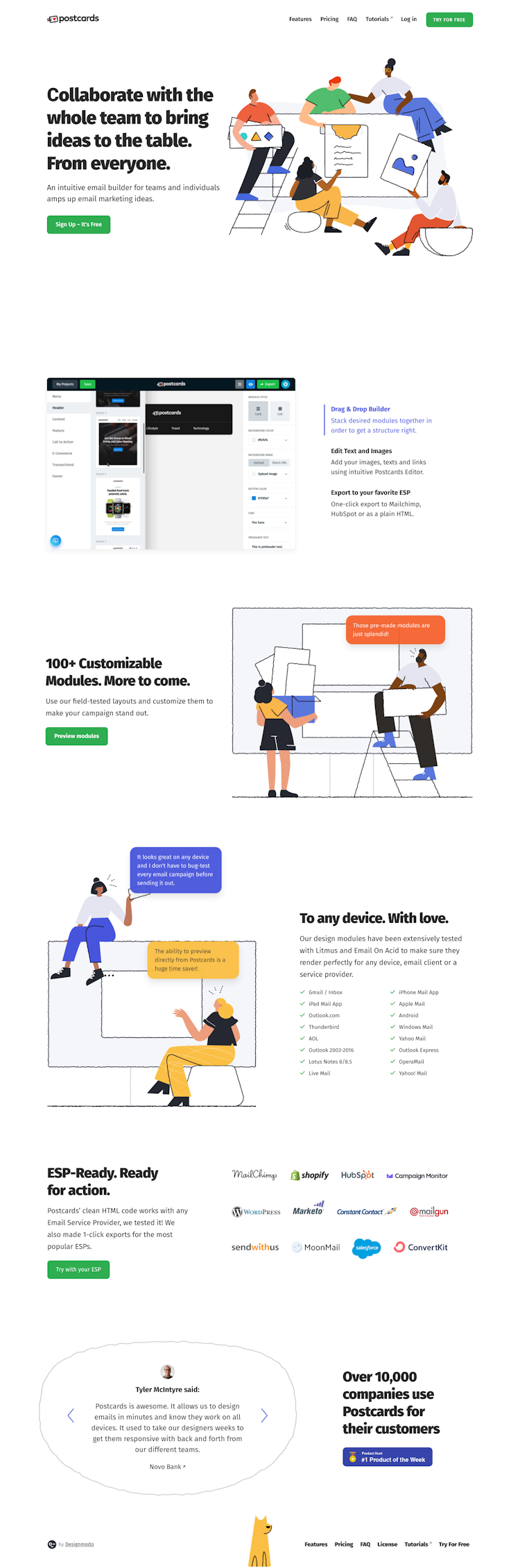 Postcards  Landing Page Design