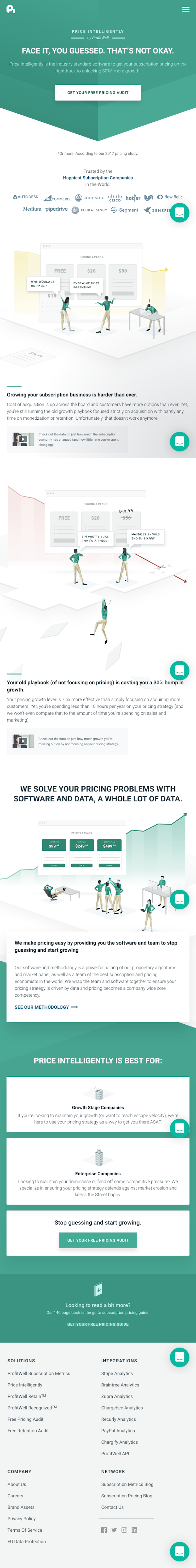 Priceintelligently  Landing Page Design