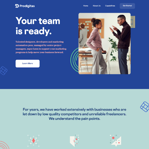 Prodigitas  Landing Page Design