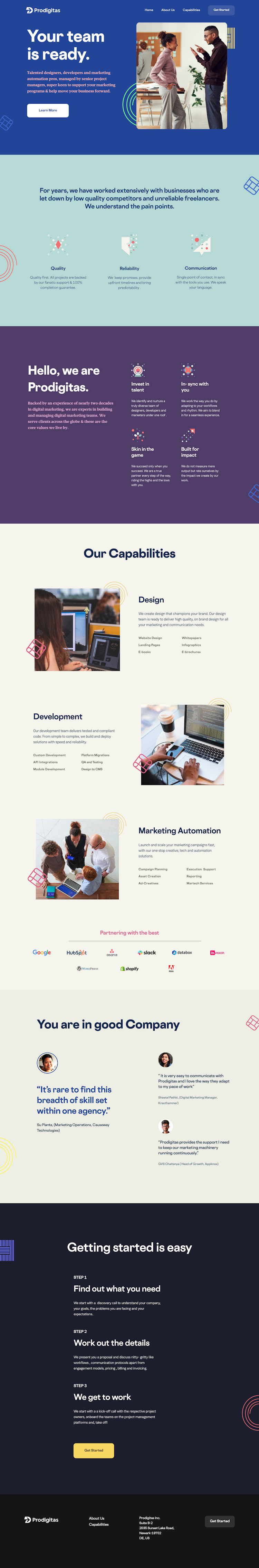 Prodigitas  Landing Page Design