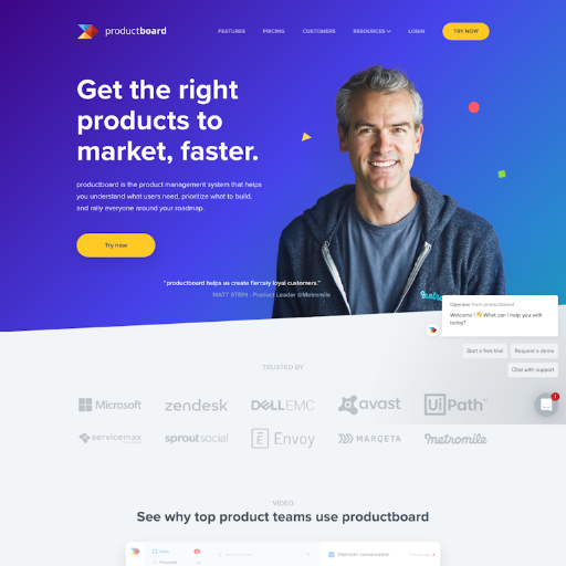 Productboard  Landing Page Design