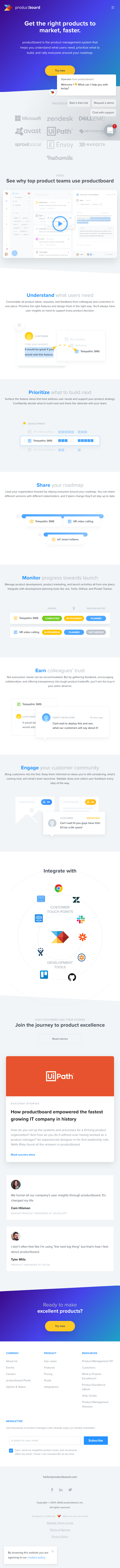 Productboard  Landing Page Design