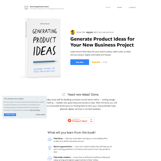 Productideasbook  Landing Page Design