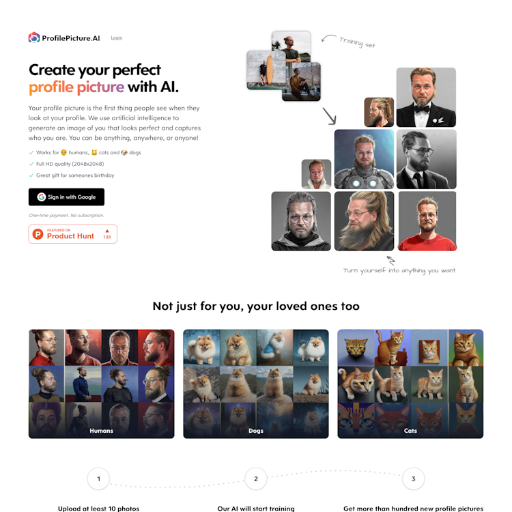 Profile Picture AI  Landing Page Design